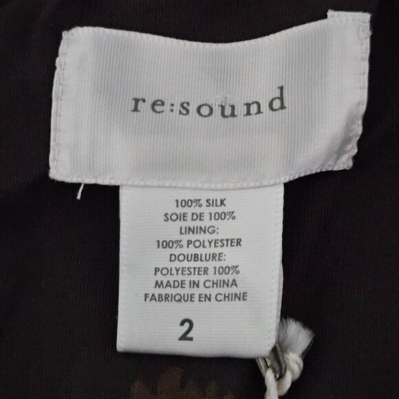 Brown Re:Sound Strapless 100% Silk Dress with Ribbon Bow Size 2 - Picture 5 of 5